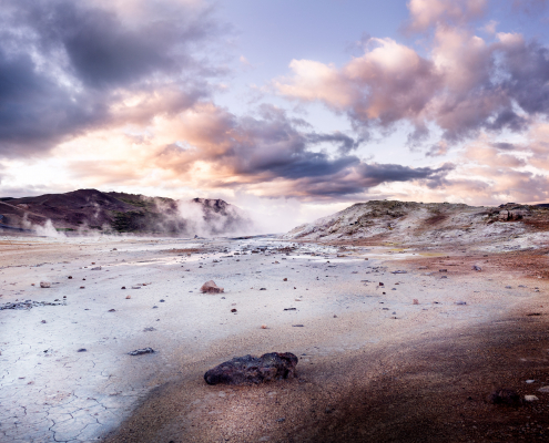 Island Landschaftsbild vom Hochthermalgebiet Myvatn.