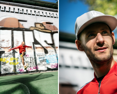 Portraits für TÜV-Rheinland von Julian Hollands, Fussball-Freestyler