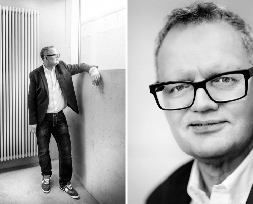 Kuenstler-Portraits in s/w von Ulrich Potofski fotografiert in Koeln.